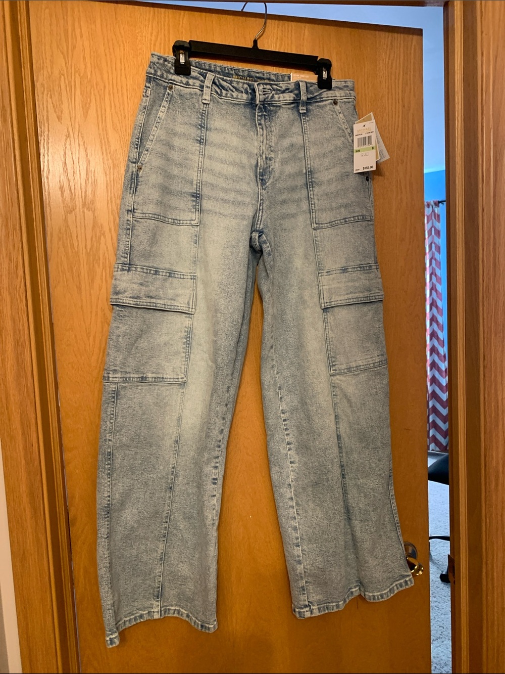 MICHAEL Michael Kors Light Blue Relaxed Cargo Jeans
